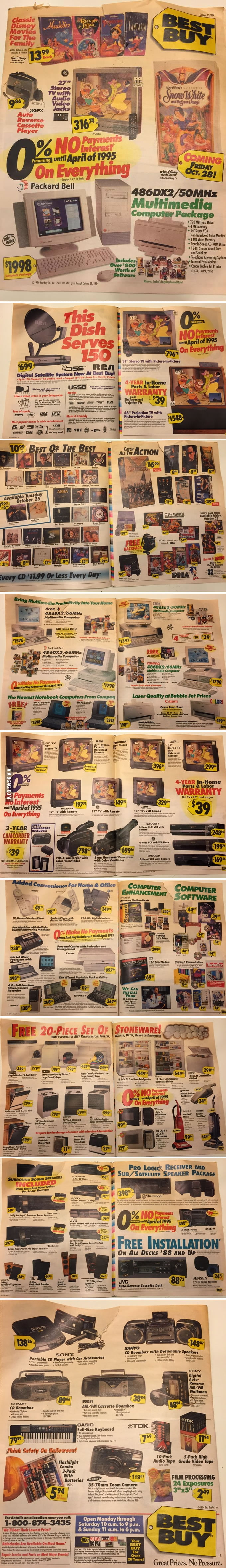 Best Buy sale ad from October 23, 1994