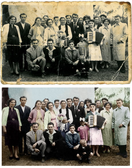I restore, colorize and reprint old photographs. Here's one from my grandparents wedding.