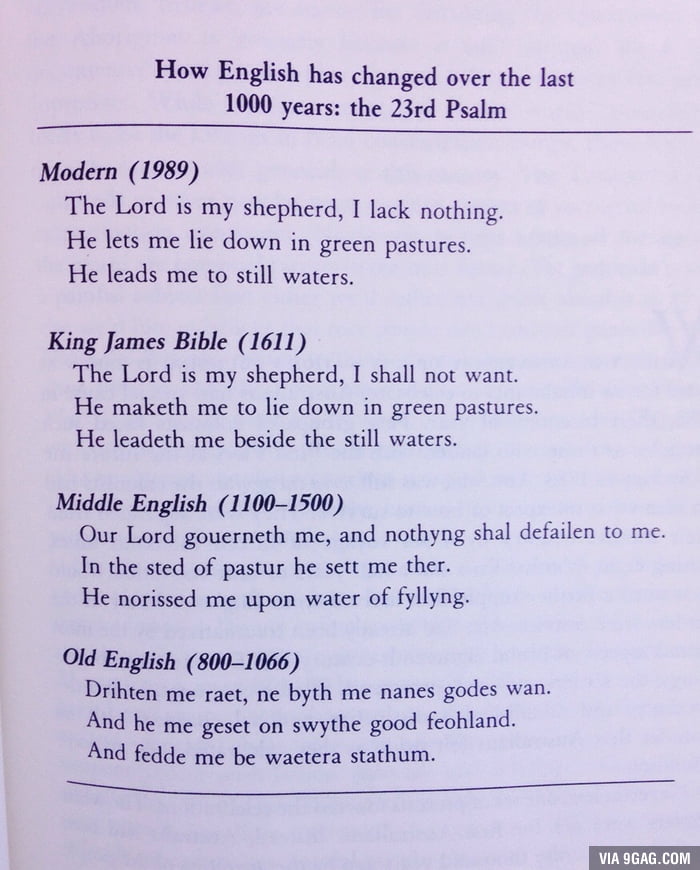 How the English language has changed over the past 1000 years.