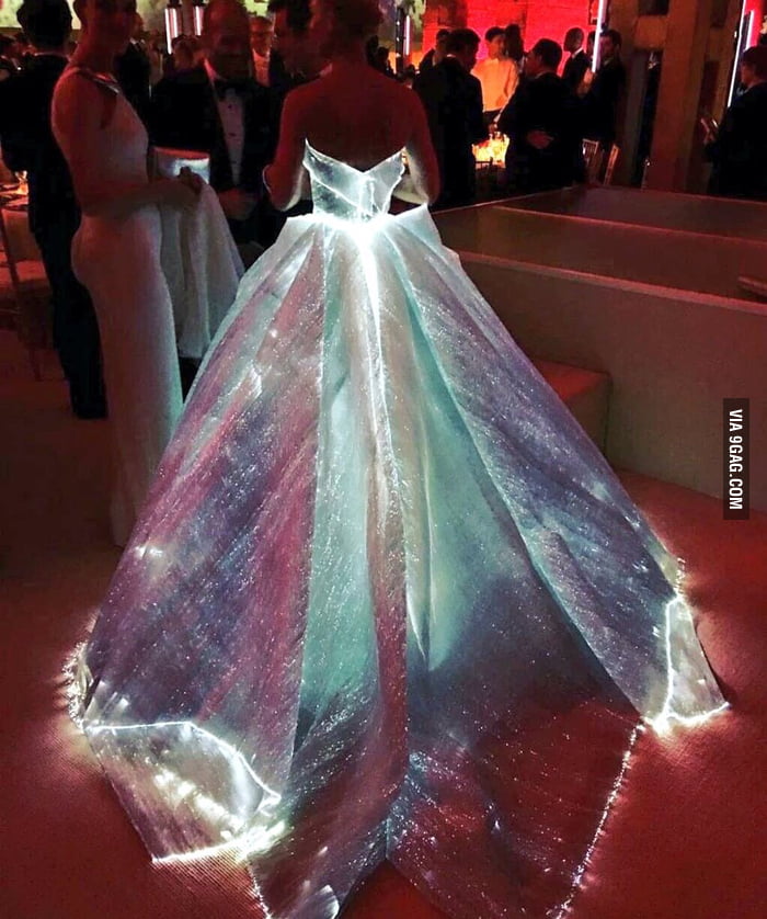 Optic fiber dress. You'll fall in love even faster.