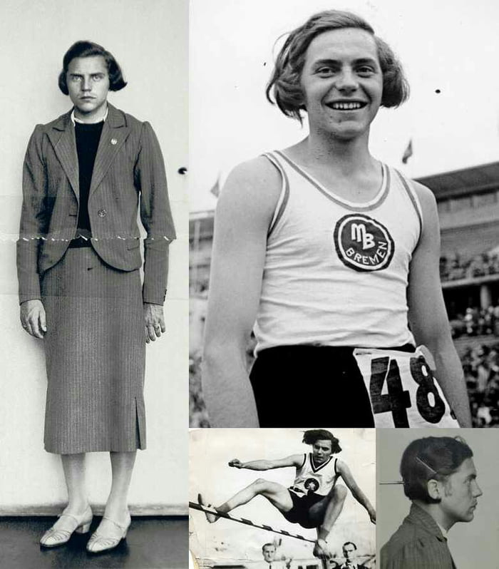 1938: Dora Ratjen, German Olympic athlete, who was arrested at a train station, they thought it was a guy in a dress.