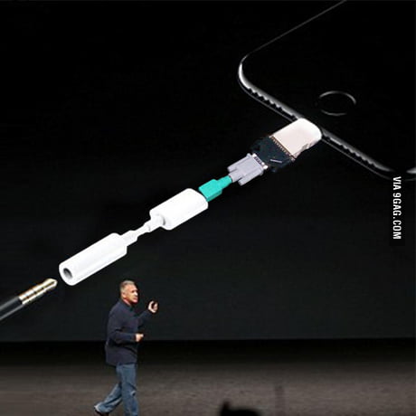 So the new iPhone 7 does not have a headphone port anymore. But luckily it comes with an adapter!