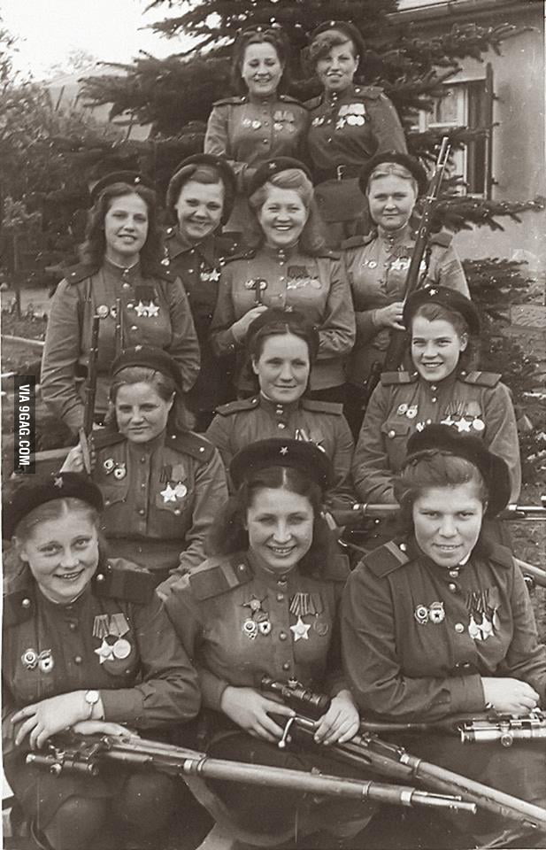 775 confirmed kills in one photo. Female snipers squad of Soviet Army.