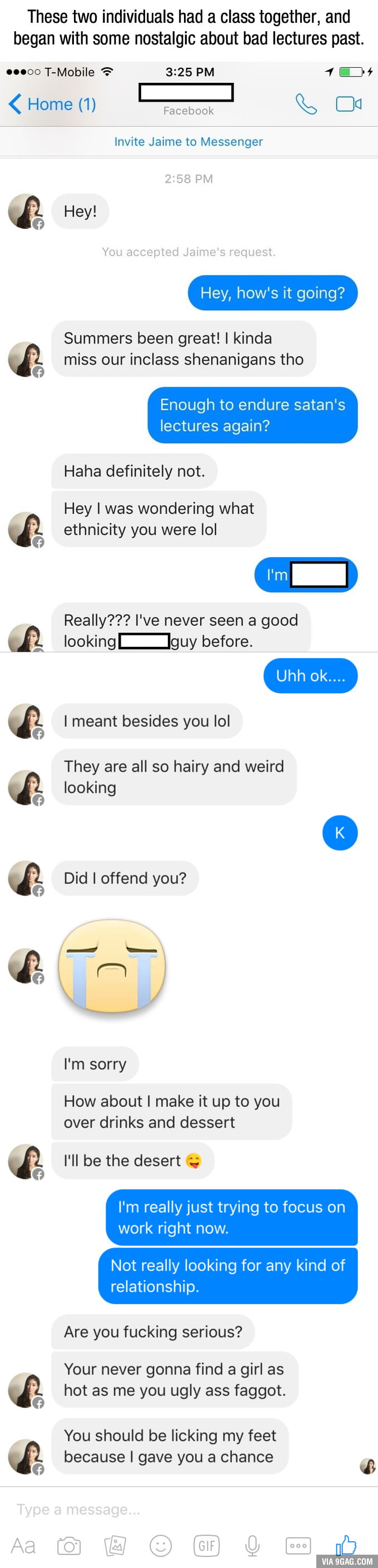 This girl just could not believe that her classmate wasn't romantically interested in her