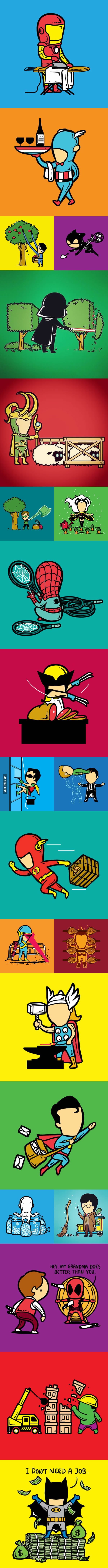 What Would Our Superheroes Do If They Got A Part-time Job?