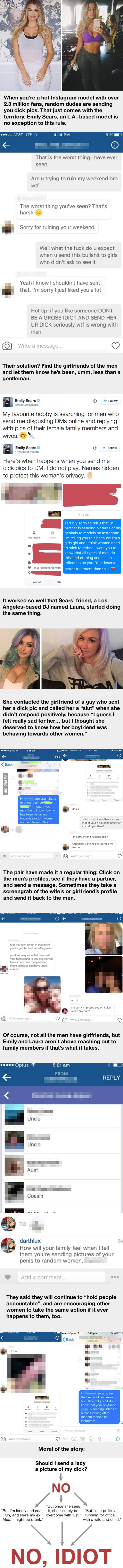 Do NOT send d**k pic to any girls other than your girlfriend. You've been warned.