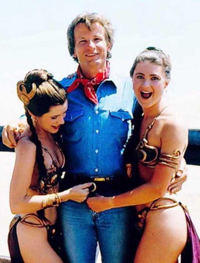 Carrie Fisher And Her Stunt Double Tracey Eddon With Harrison Ford S