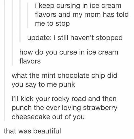 cursing in ice cream