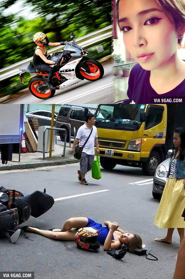 My friend got famous lately because she had a bike accident...