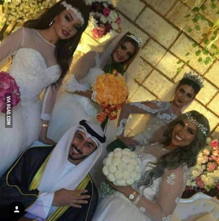 Kuwaiti guy, 28, married 4 wives in one wedding after his ex dared him if he could find 1 woman to marry him ( power of oil )
