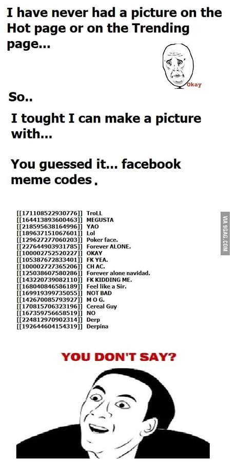 facebook meme codes