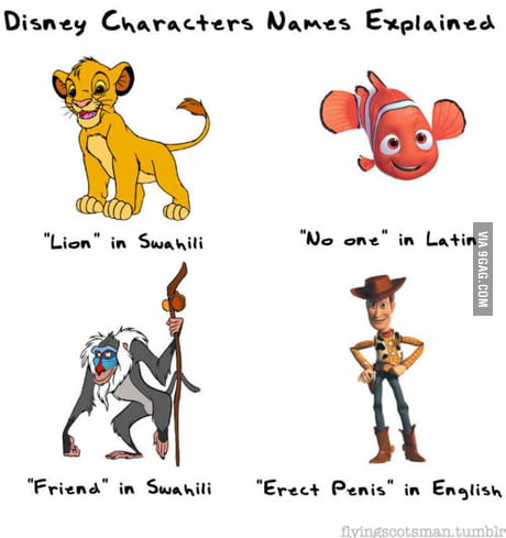 Disney Character names - 9GAG
