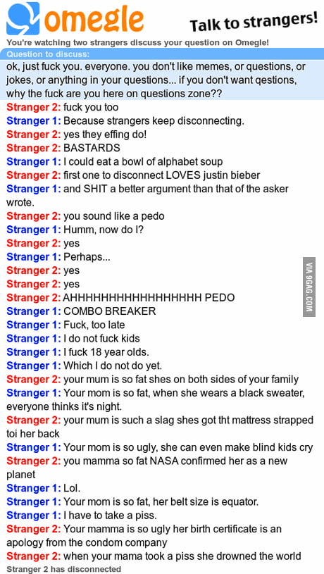 Best omegle conversation ever (AKA your momma's so fat...) - 9GAG