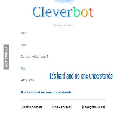 393px x 387px - Me and Cleverbot about porn - 9GAG