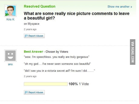 Nice Comments For Girls Pic 9gag