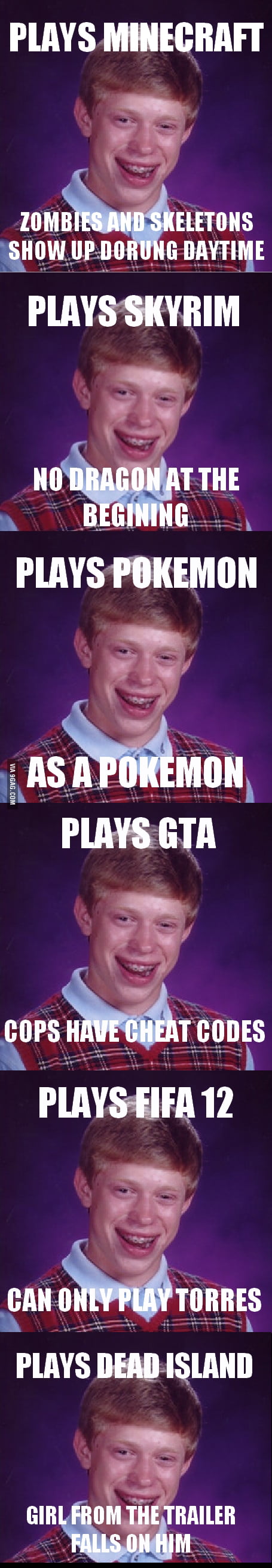 Bad Luck Brian Tries Gaming 9gag