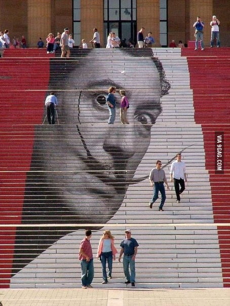 Salvador Dali Stairs 9gag