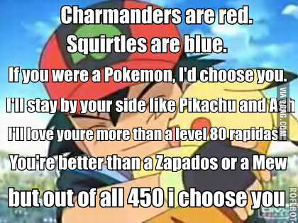 pokemon love poem charmanders are red