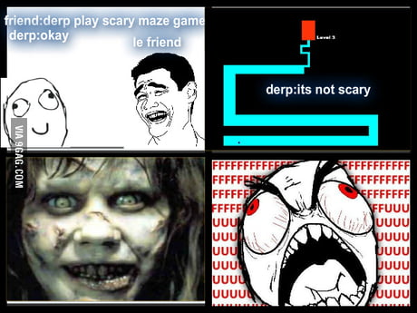 people playing scary maze game