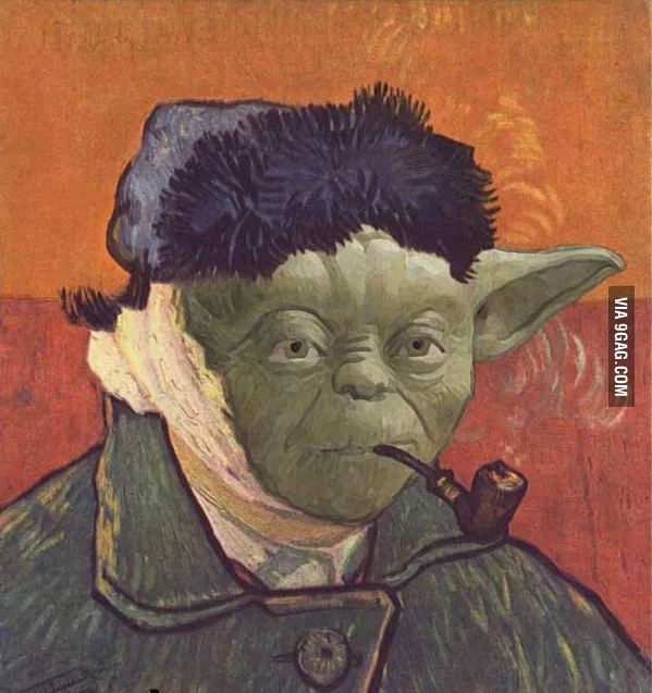 Star Wars Art: Yoda with Bandaged Ear after Van Gogh. 