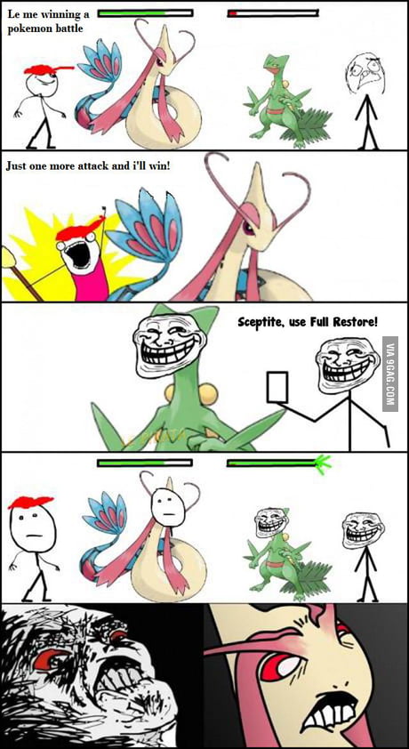 The reason of rage-quitting in pokemon! - 9GAG