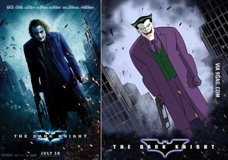 The Dark Knight Joker in pose with the animated series Joker - 9GAG
