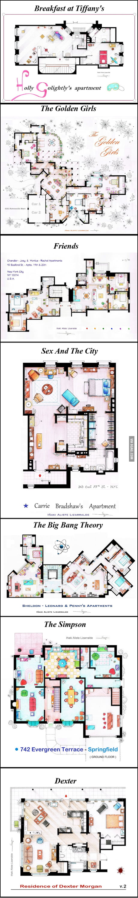 Floor Plans Of Popular Tv And Film Homes 9gag