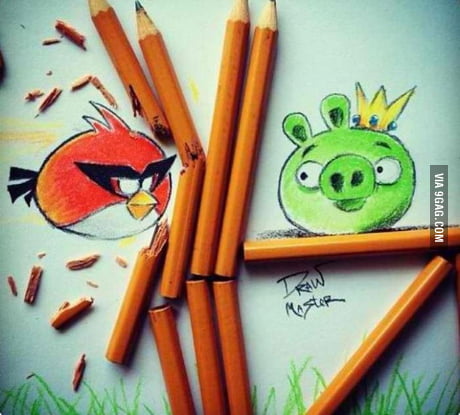 Angry Birds Ballpoint Pen Drawing by demoose21 on DeviantArt