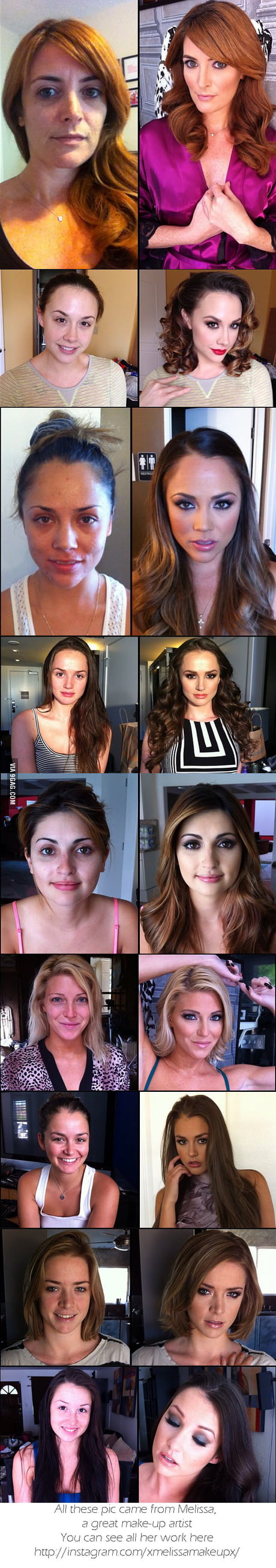 Pornstars with & without make-up. No photoshop! - 9GAG