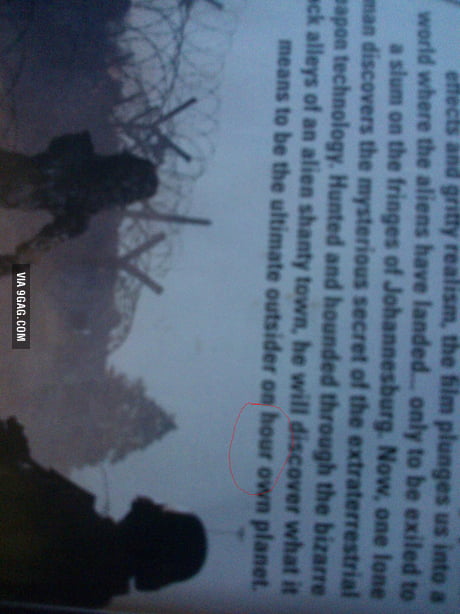 Saw This On The Back Of The District 9 Dvd Cover An Original Cover I Assure You 9gag