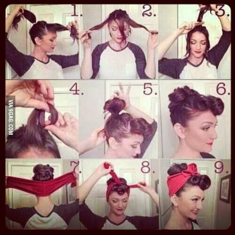 Tutorial for pinup hair :-) - 9GAG