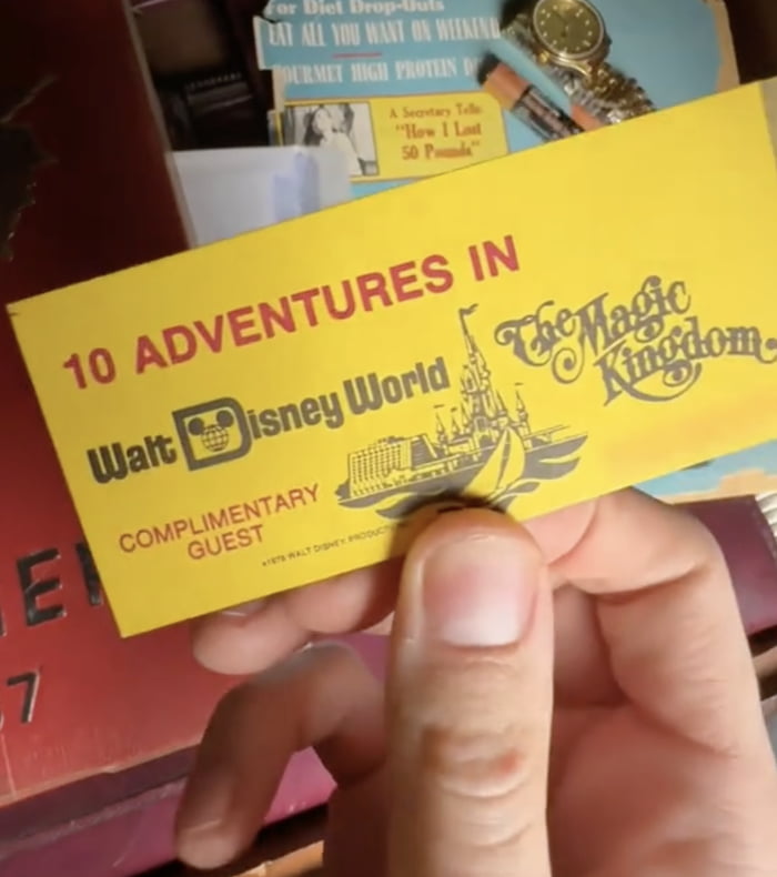 Man Uses 46YearOld Disney World Admission Ticket to Enter the Park 9GAG