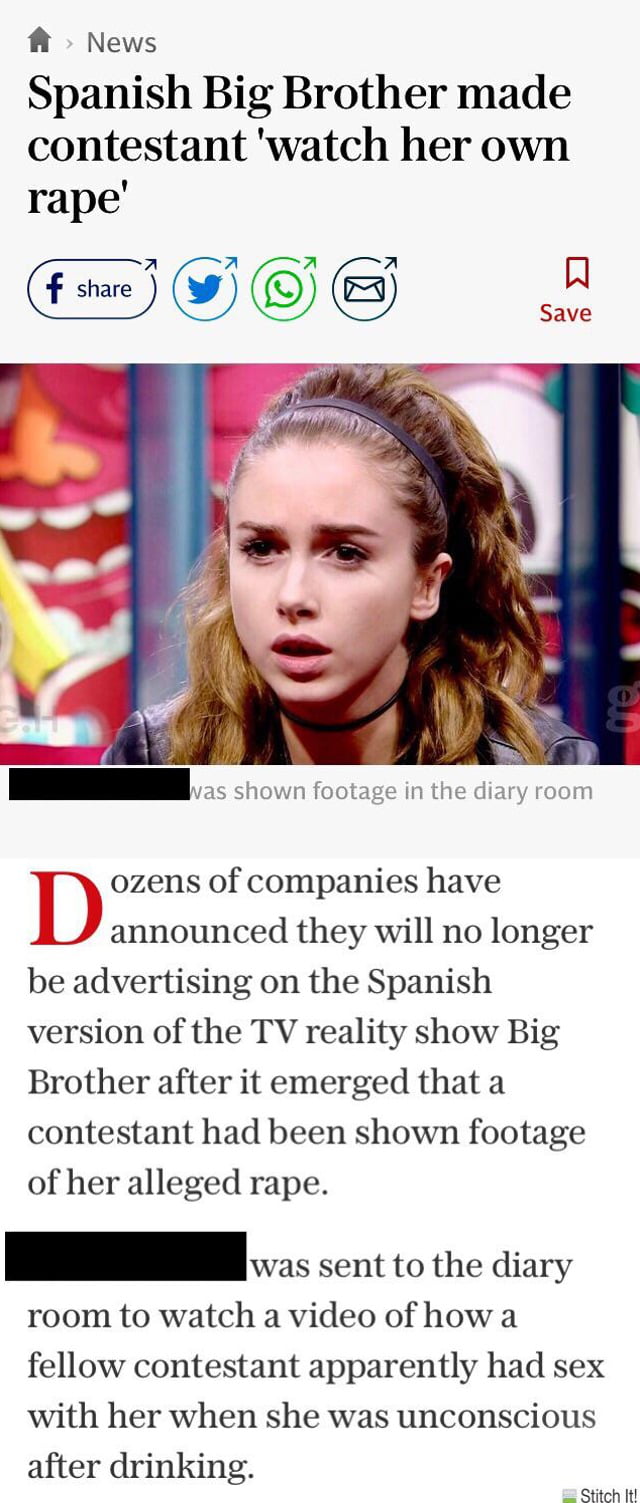 Show didn’t just film a rape, but doubled up and filmed her reaction to watching the video