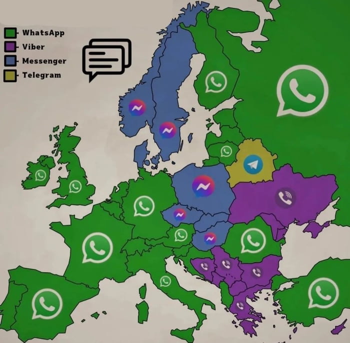 Most Used Messaging Apps In Europe 9GAG