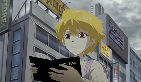 I just found a Death Note in an great horror anime called Another - 9GAG