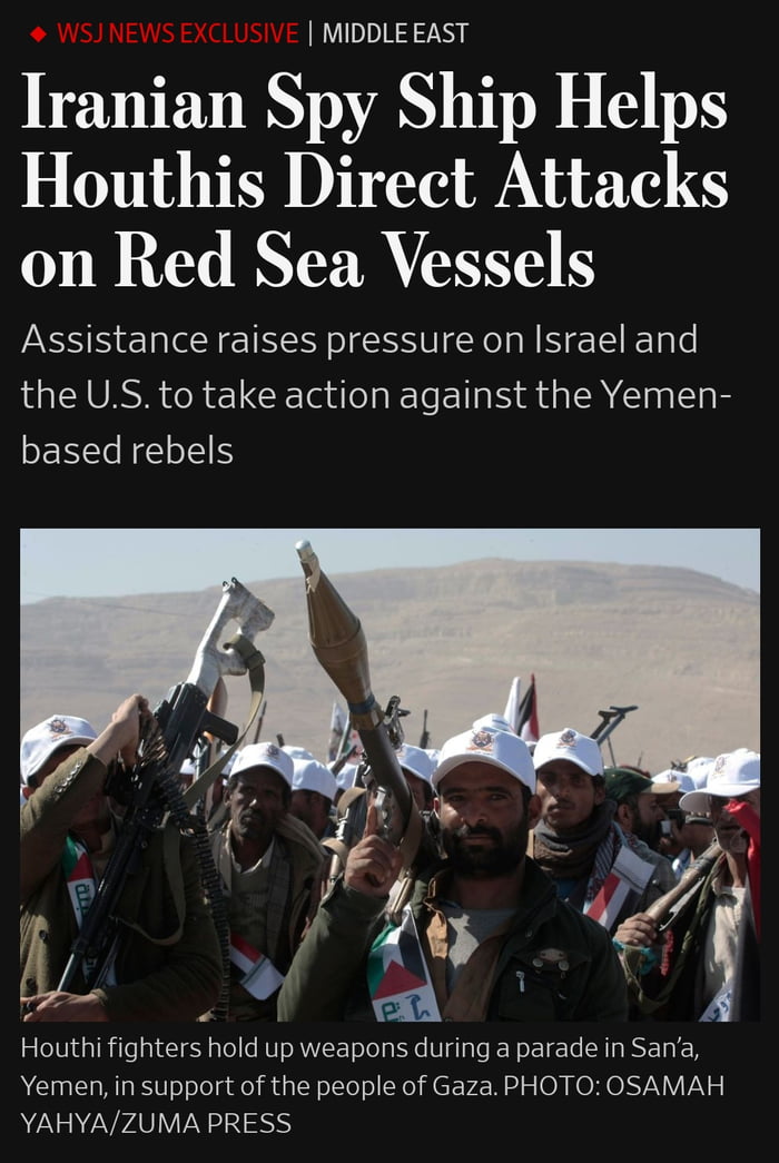 Iranian Ship Helps The Houthis Carry Out Their Attacks In The Red Sea ...