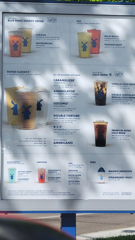 The Size Of The Prices On This Dutch Bros Coffee Menu Nearly Impossible To Read From A Car 9gag