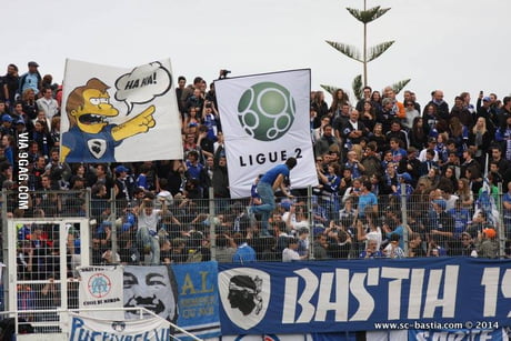 Sc Bastia Soccer Fans After Relegating Rivals Ac Ajaccio To Ligue 2 Lower Division Today 9gag