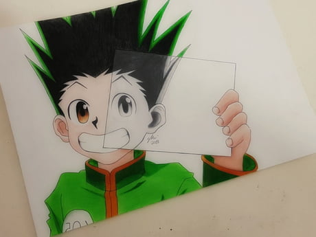 Gon Freecss FanArt by me. Hunter x Hunter is the best anime id ever seen.  Which anime is your best? - 9GAG
