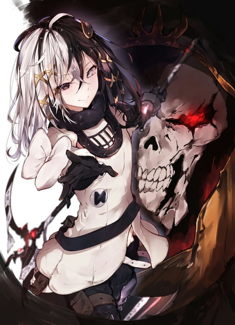 Download wallpaper song ren, wings, art, albedo, ainz ooal gown, demiu,  smile, overlord, section seinen in resolution 2560x1600