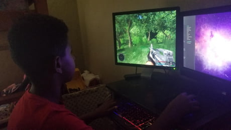 gaming pc. so i gave him my old laptop 