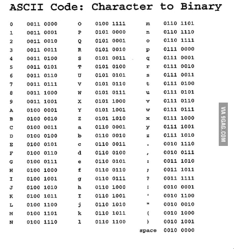Binary Chart Everyone! - 9Gag