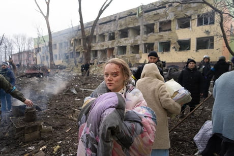 I wish this was fake…maternity ward and children&amp;#39;s hospital was bombed by  Russian&amp;#39;s in Mariupol. More photos in comments - 9GAG