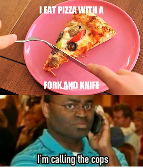 eating pizza with a fork meme｜TikTok Search