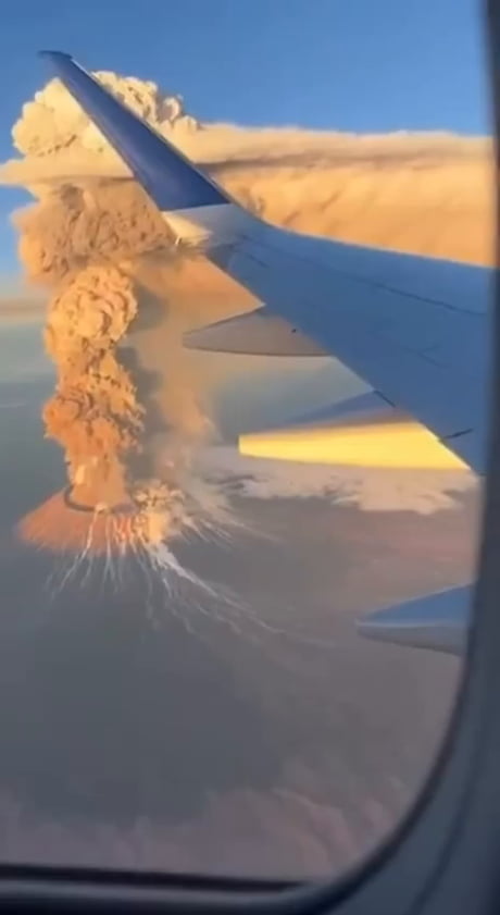 A dormant volcano erupting in Ethiopia.