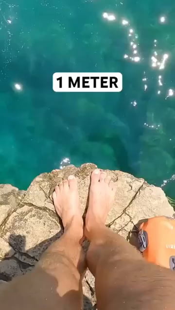 Jumping in water from different heights