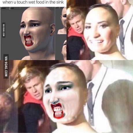 When Poot Lovato Touches Wet Food In The Sink 9gag