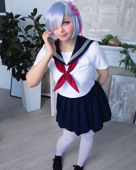 Rem schoolgirl cosplay by Aluctoria 9GAG