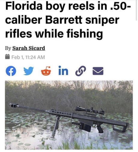 Florida boy reels in .50-caliber Barrett sniper rifles while fishing