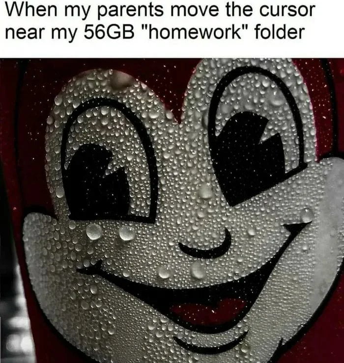 the homework folder was a joke